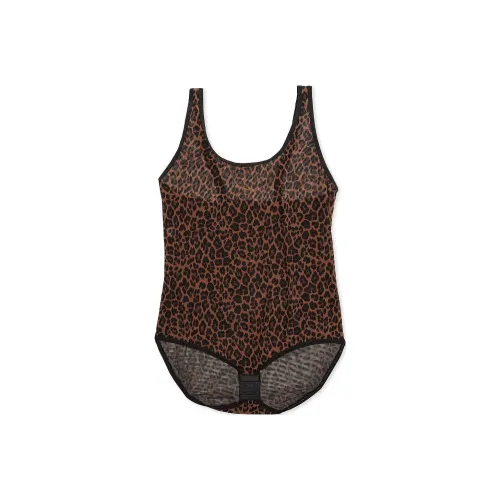 Victoria's Secret CURVY Couture Прозрачный Сетчатый Комбинезон Дизайнерский Леопард Женские Комбинезон с Леопардовым Принтом