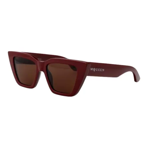 Alexander McQueen Ацетат Кошачий глаз Солнцезащитные очки Унисекс Темно-красный