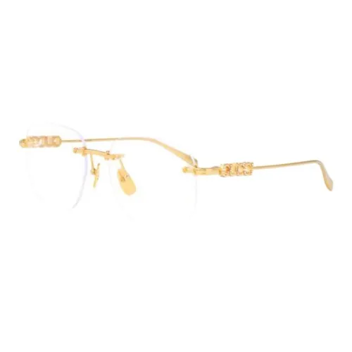 GUCCI Нерегулярная форма Оправы для очков Женские Золото