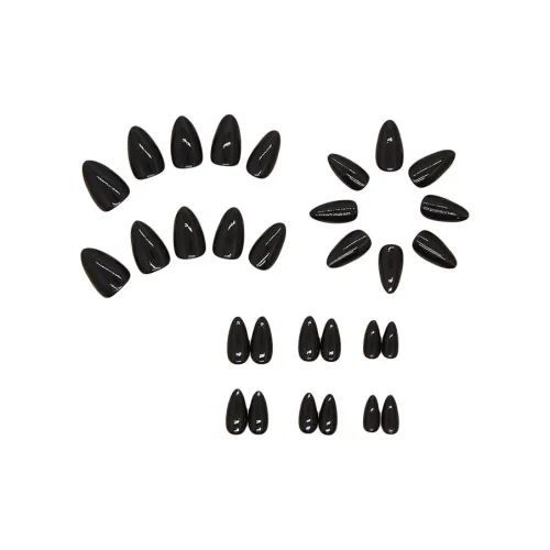 Sweet Pillow House Foreign Trade False Nail Almond Black Solid Color