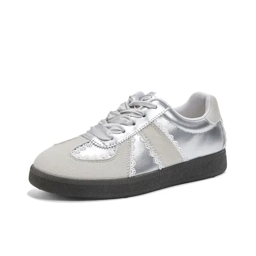 La Chapelle Slip-resistant устойчивый к истиранию устойчивый к отскоку низкий топ повседневная обувь женский серебряный серый