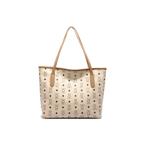 RIVMIND ПУ (полиуретан) Сумка-тоут Сумка через плечо Женская Экрю Коричневый Черный