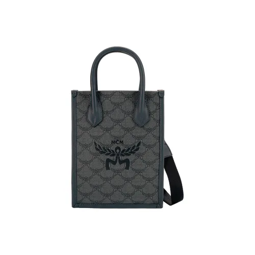 MCM Canvas Bag Tote Bag Shopping Bag Mini Women's Dark Gray