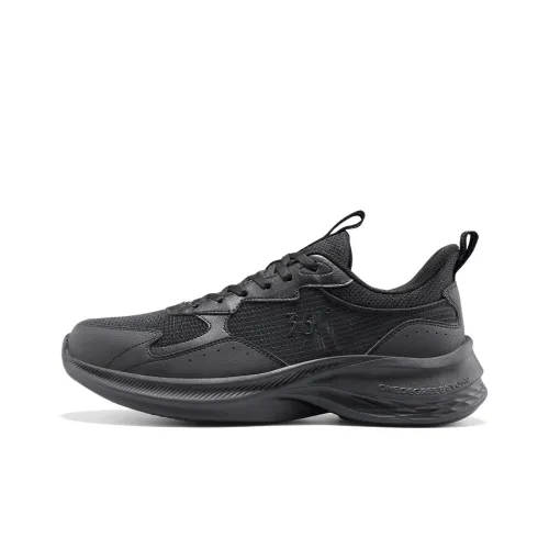 361° Slip-resistant Abrasion-resistant Low Top Sprint Running Shoes Men's Obsidian Black