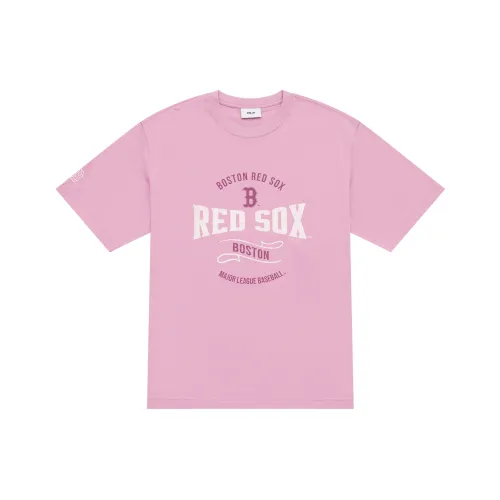 MLB Preppy Style Collection Boston Red Sox SS25 T-Shirt Унисекс Розовый