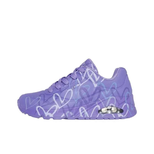 Jgoldcrown x Skechers Uno Устойчивые к истиранию низкие беговые кроссовки для женщин фиолетовые