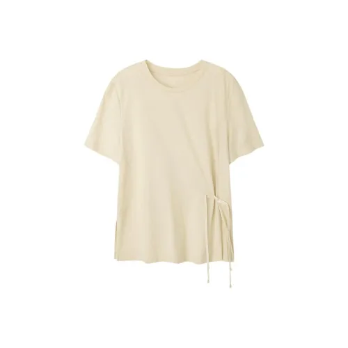 Фрагмент T Рубашка Женская Бежево-Желтая