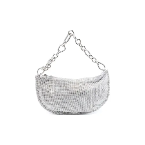 CULT GAIA Стразы Инкрустированный Пластик Сумка Сумка через плечо Маленькая Женская Серебряная