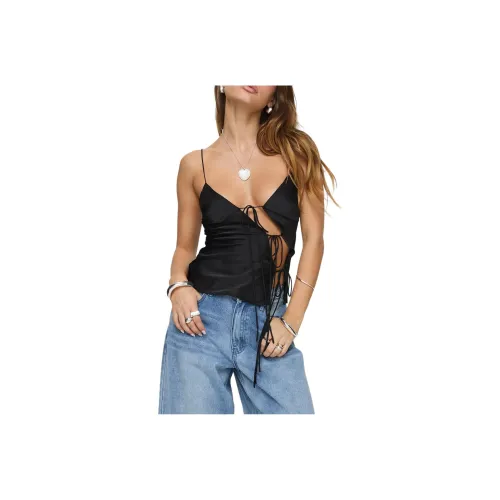 PRINCESS POLLY Mariah CAMI Топ Топ на бретелях Женский Черный Черный