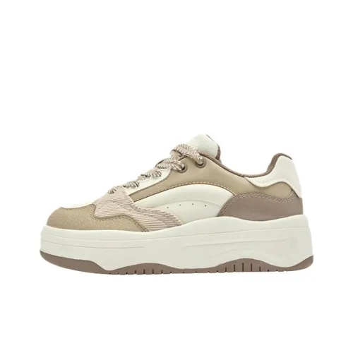 QIAODAN Slip-resistant Abrasion-resistant Low-top Скейтборд Кроссовки Женские Белые Коричневые