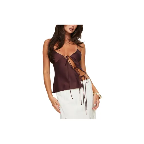 PRINCESS POLLY Mariah CAMI Топ Топ на бретелях Женский Коричневый Коричневый