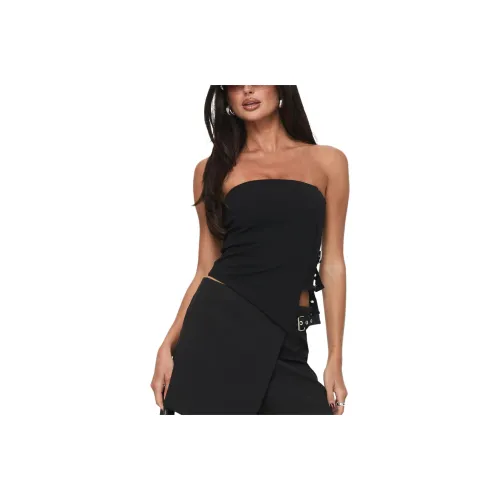 PRINCESS POLLY Miles Гостевой Без бретелей Топ Без бретелей Топ Женский Черный