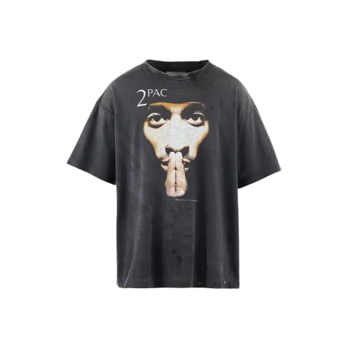 SAINT Mxxxxxx 2Pac collaboration Черная унисекс футболка