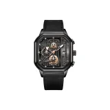 Чисто Черный Черный Циферблат Ремешок