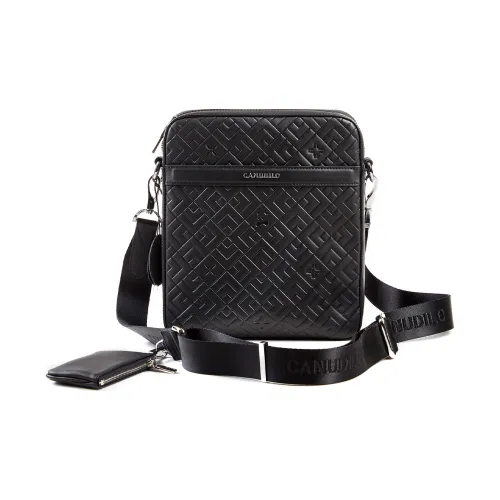 CANUDILO Сумка через плечо из натуральной коровьей кожи стандартная мужская черная