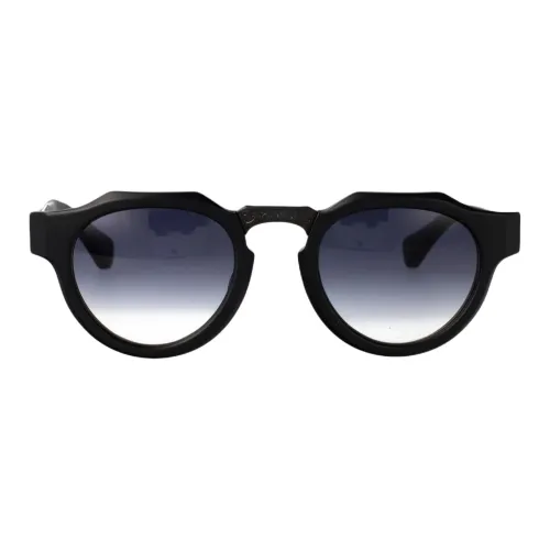 Matsuda Ацетат Круглые Солнцезащитные очки Мужские Черные