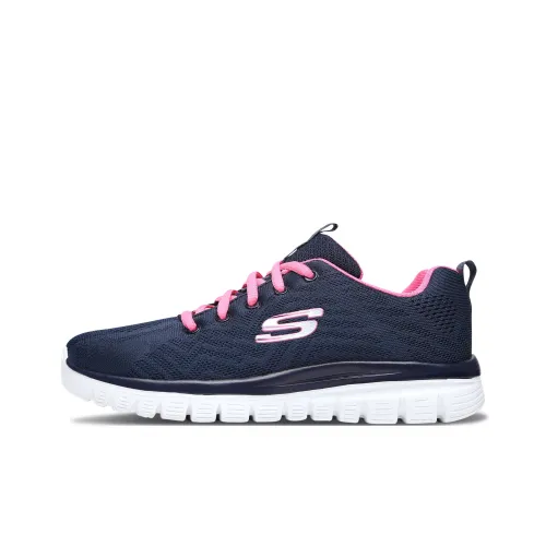 Skechers Graceful Low Топ Тренировочные Беговые кроссовки Женские Синий Белый Розовый