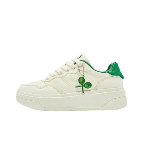 QIAODAN Slip-resistant Abrasion-resistant Low-top Скейтборд Кроссовки Женские Белый Зеленый