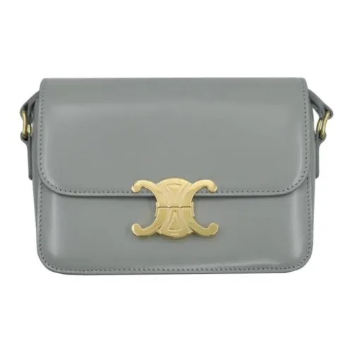 CELINE Teen Triomphe Коровья кожа Плечевая сумка Маленькая Женская Конфетный цвет и Серый Золото