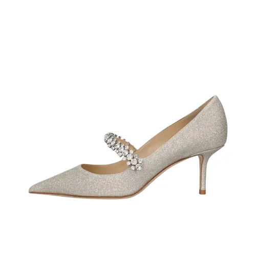 Jimmy Choo Bing Низкий каблук Высокие каблуки 6,5 см Женские Серебристый