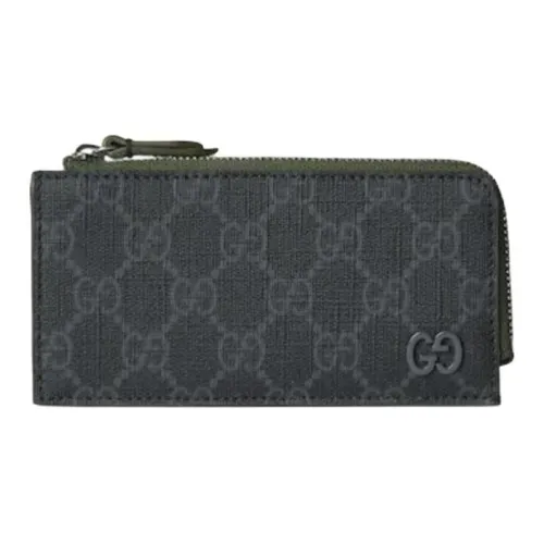 GUCCI Supreme Холст Держатель для карт Держатель для карт Мужской Черный и Темно-зеленый