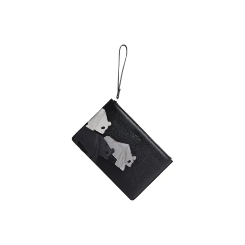 CANUDILO Клатч из крупнозернистой текстуры коровьей кожи стандартный мужской черный