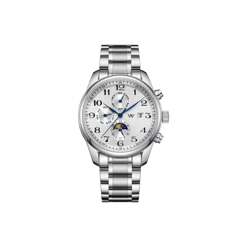 Welly Merck Автоматический Механический Механизм 316L Stainless Steel Ремешок Часы Мужские Белый Циферблат