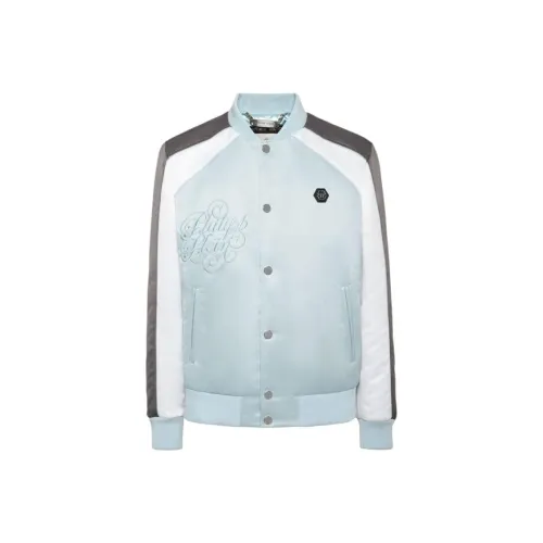 PHILIPP PLEIN SS25 Хлопковый пуховик Мужской Синий