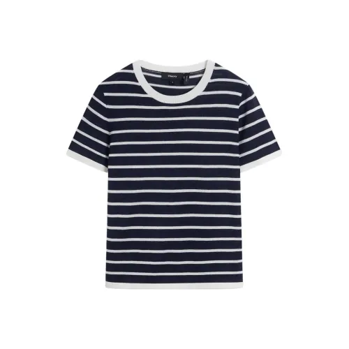 THEORY T Рубашка Женская Морской Синий Слоновая Кость