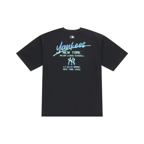Mlb Base Logo New York Yankees Basic Collection SS25 T-Shirt Унисекс Черный