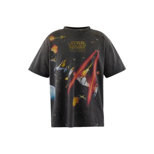 SAINT Mxxxxx Звездные Войны Co Брендированная Серия SS25 T-рубашка Унисекс Черная
