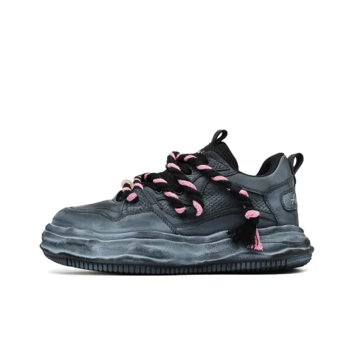 Mo Xu Потертый Slip-Resistant Низкие Кроссовки для Скейтбординга Унисекс Синие