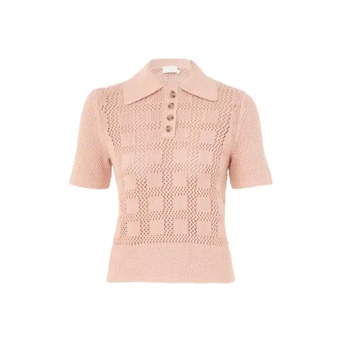 Zimmermann SS24 Поло Женское Серый Розовый