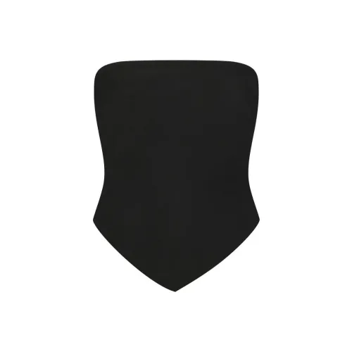 SKIMS Летний сетчатый топ-майка без бретелек для женщин цвет оникс оникс