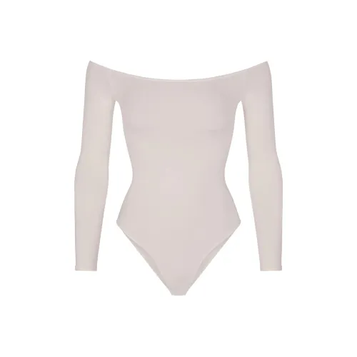 SKIMS Essential Off The Shoulder BODYSUIT Комбинезон Женский Камень Каменный цвет