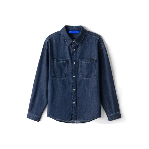 FAIRWHALE Рубашка Унисекс Джинсовый Синий