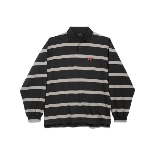 Balenciaga Мужская поло угольно-серого цвета