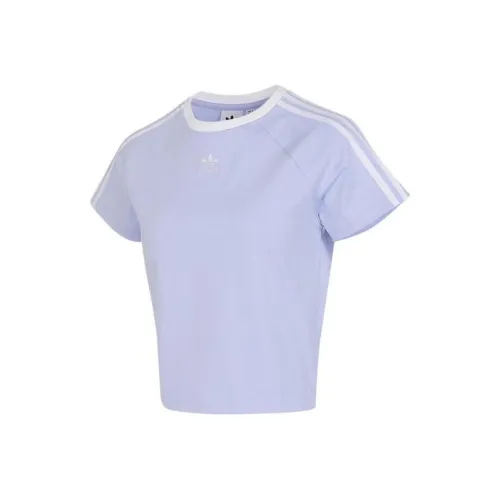 Adidas Originals Adicolor Рукав реглан T-рубашка Женская Фиолетовая