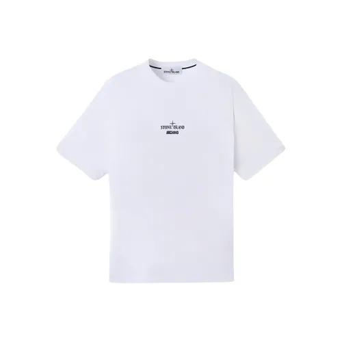STONE ISLAND Белая Мужская T-Рубашка