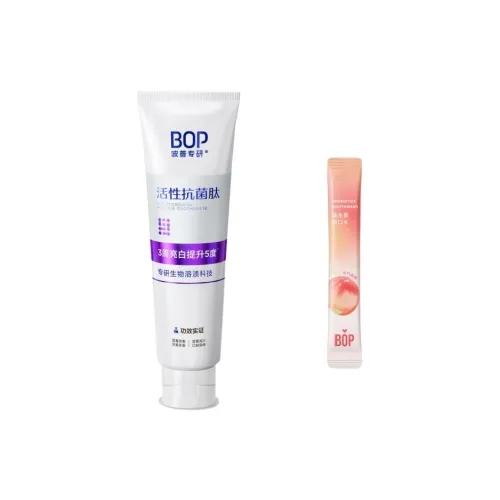 BOP Активный Антибактериальный Peptide Чистка Наборы для ухода за полостью рта Освіжающий Дыхание Зубная паста 100г + Полоскание для рта 1 Упаковка