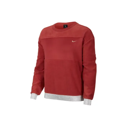 NIKE Цвет пихтового дерева Красный/Металлическое серебро Женские Свитшоты