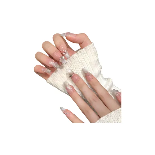 YOUYUYAN Зеркальце Луна Бабочка Кошачий глаз Элегантность False Nail Средний LADDER Телесный Румяна Стойка Coquette