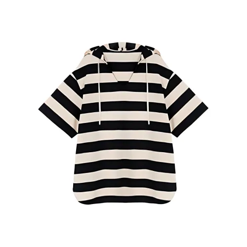 NEMOWU Стандартная T-рубашка Женская Абрикосовые полосы