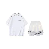 Белая рубашка с короткими рукавами + белые шорты