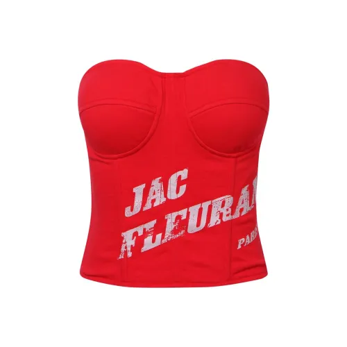 JAC FLEURANT Без бретелей Топ Женский Красный