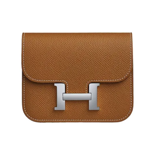 HERMES Constance Slim Эпсомская кожа Клатч Кошелек Бананка Стандартный Женский Золотой