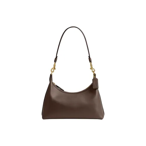 COACH Juliet Дубленая кожа Сумка через плечо Большая Женская Шоколадно-коричневый