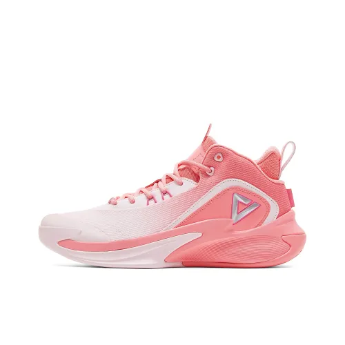 PEAK Шокабсорберы Slip-resistant Abrasion-resistant MID Топ Баскетбольные кроссовки Мужской Розово-персиковый Красный