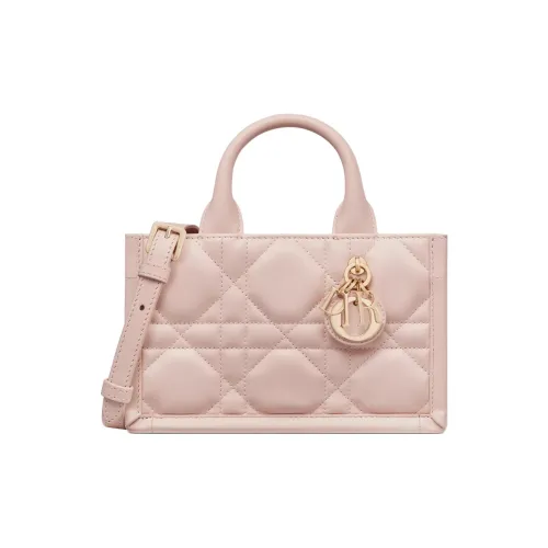 DIOR BookTote Коровья кожа Тоут Сумка Сумка для покупок Сумка на плечо Сумка Мини Женская Румяный Розовый