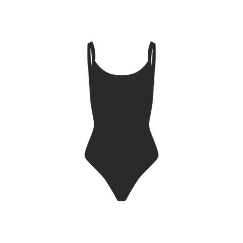 SKIMS Хлопок Джерси Scoop Шея Комбинезон Женские SOOT Дымчато-серый